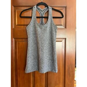 Lululemon Heather, black and gray Razorback tank top size 6